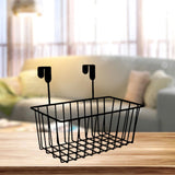 Maxbell 2xGrid Storage Baskets with Hooks over Cabinet Door Organizer Basket for RV Black