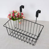 Maxbell 2xGrid Storage Baskets with Hooks over Cabinet Door Organizer Basket for RV Black