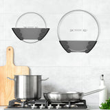 Wall Mount Pot Lid Hanger Portable Pan Storage Rack for Plates Board Kitchen Black
