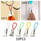 Maxbell 2x10 Pieces Hanging Tea Towels Clips Cupboard for Shower Curtain Small Clothes white