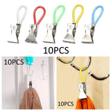 Maxbell 2x10 Pieces Hanging Tea Towels Clips Cupboard for Shower Curtain Small Clothes white