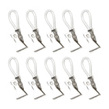 Maxbell 2x10 Pieces Hanging Tea Towels Clips Cupboard for Shower Curtain Small Clothes white