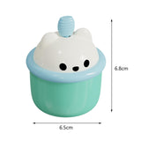 Maxbell 6xEgg Beater Whisk Cute Bear Shape Practical Hand Push Egg White Blender Mixer green