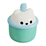 Maxbell 5xEgg Beater Whisk Cute Bear Shape Practical Hand Push Egg White Blender Mixer green