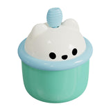 Maxbell 6xEgg Beater Whisk Cute Bear Shape Practical Hand Push Egg White Blender Mixer green