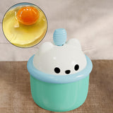 Maxbell 5xEgg Beater Whisk Cute Bear Shape Practical Hand Push Egg White Blender Mixer green