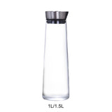 Maxbell 2xGlass Water Bottle Hot Cold Water Pitcher for Hot Cold Water Juice Fruit Tea 1L
