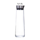 Maxbell 2xGlass Water Bottle Hot Cold Water Pitcher for Hot Cold Water Juice Fruit Tea 1L