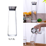 Maxbell 2xGlass Water Bottle Hot Cold Water Pitcher for Hot Cold Water Juice Fruit Tea 1L