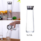 Maxbell 2xGlass Water Bottle Hot Cold Water Pitcher for Hot Cold Water Juice Fruit Tea 1L