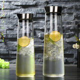 Maxbell 2xGlass Water Bottle Hot Cold Water Pitcher for Hot Cold Water Juice Fruit Tea 1L