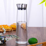 Maxbell 2xGlass Water Bottle Hot Cold Water Pitcher for Hot Cold Water Juice Fruit Tea 1L