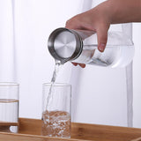 Maxbell 2xGlass Water Bottle Hot Cold Water Pitcher for Hot Cold Water Juice Fruit Tea 1L