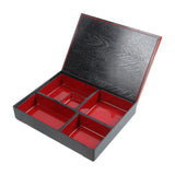 Maxbell 2xJapanese Bento Box Red and Black with Lid Lunch Box for Office Home Business