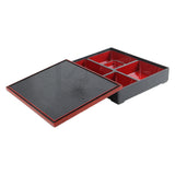 Maxbell 2xJapanese Bento Box Red and Black with Lid Lunch Box for Office Home Business