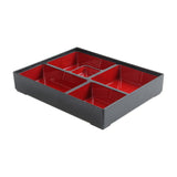 Maxbell 2xJapanese Bento Box Red and Black with Lid Lunch Box for Office Home Business