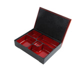 Maxbell 2xJapanese Bento Box Red and Black with Lid Lunch Box for Office Home Business
