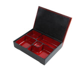 Maxbell 2xJapanese Bento Box Red and Black with Lid Lunch Box for Office Home Business