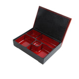 Maxbell 2xJapanese Bento Box Red and Black with Lid Lunch Box for Office Home Business