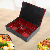 Maxbell 2xJapanese Bento Box Red and Black with Lid Lunch Box for Office Home Business