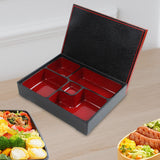 Maxbell 2xJapanese Bento Box Red and Black with Lid Lunch Box for Office Home Business
