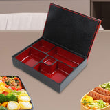 Maxbell 2xJapanese Bento Box Red and Black with Lid Lunch Box for Office Home Business