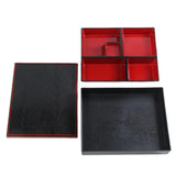 Maxbell 2xJapanese Bento Box Red and Black with Lid Lunch Box for Office Home Business