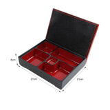 Maxbell 2xJapanese Bento Box Red and Black with Lid Lunch Box for Office Home Business