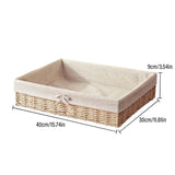 Maxbell 2xWoven Baskets Stackable Paper Rope Storage Basket for Snacks Cosmetics Lunch 40cmx30cmx9cm