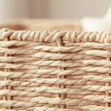 Maxbell 2xWoven Baskets Stackable Paper Rope Storage Basket for Snacks Cosmetics Lunch 40cmx30cmx9cm