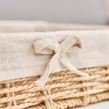Maxbell 2xWoven Baskets Stackable Paper Rope Storage Basket for Snacks Cosmetics Lunch 40cmx30cmx9cm