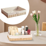 Maxbell 2xWoven Baskets Stackable Paper Rope Storage Basket for Snacks Cosmetics Lunch 40cmx30cmx9cm