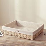 Maxbell 2xWoven Baskets Stackable Paper Rope Storage Basket for Snacks Cosmetics Lunch 40cmx30cmx9cm