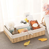 Maxbell 2xWoven Baskets Stackable Paper Rope Storage Basket for Snacks Cosmetics Lunch 40cmx30cmx9cm