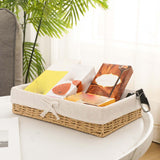 Maxbell 2xWoven Baskets Stackable Paper Rope Storage Basket for Snacks Cosmetics Lunch 40cmx30cmx9cm