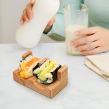 Maxbell 10xWood Sushi Tacos Holder Taco Tray Accessories for Parties Restaurant B