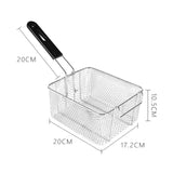 Maxbell 2xFryer Basket with Handle Frying Serving Basket for Barbecue Chips Restaurant 20cmx17.2cmx10.5cm