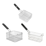 Maxbell 2xFryer Basket with Handle Frying Serving Basket for Barbecue Chips Restaurant 20cmx17.2cmx10.5cm