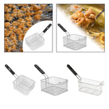 Maxbell 2xFryer Basket with Handle Frying Serving Basket for Barbecue Chips Restaurant 20cmx17.2cmx10.5cm