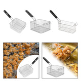 Maxbell 2xFryer Basket with Handle Frying Serving Basket for Barbecue Chips Restaurant 20cmx17.2cmx10.5cm