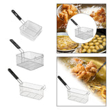 Maxbell 2xFryer Basket with Handle Frying Serving Basket for Barbecue Chips Restaurant 20cmx17.2cmx10.5cm