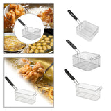 Maxbell 2xFryer Basket with Handle Frying Serving Basket for Barbecue Chips Restaurant 20cmx17.2cmx10.5cm