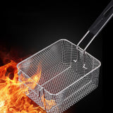 Maxbell 2xFryer Basket with Handle Frying Serving Basket for Barbecue Chips Restaurant 20cmx17.2cmx10.5cm