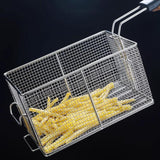 Maxbell 2xFryer Basket with Handle Frying Serving Basket for Barbecue Chips Restaurant 20cmx17.2cmx10.5cm