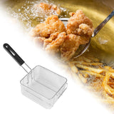Maxbell 2xFryer Basket with Handle Frying Serving Basket for Barbecue Chips Restaurant 20cmx17.2cmx10.5cm