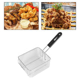 Maxbell 2xFryer Basket with Handle Frying Serving Basket for Barbecue Chips Restaurant 20cmx17.2cmx10.5cm