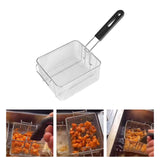 Maxbell 2xFryer Basket with Handle Frying Serving Basket for Barbecue Chips Restaurant 20cmx17.2cmx10.5cm