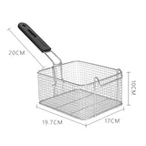Maxbell 2xFryer Basket with Handle Frying Serving Basket for Barbecue Chips Restaurant 19.7cmx17cmx10cm