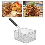 Maxbell 2xFryer Basket with Handle Frying Serving Basket for Barbecue Chips Restaurant 19.7cmx17cmx10cm