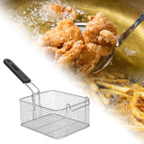 Maxbell 2xFryer Basket with Handle Frying Serving Basket for Barbecue Chips Restaurant 19.7cmx17cmx10cm